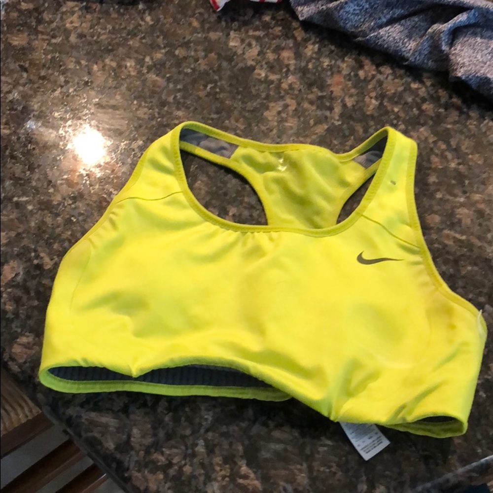 Nike XS yellow Razorback bra